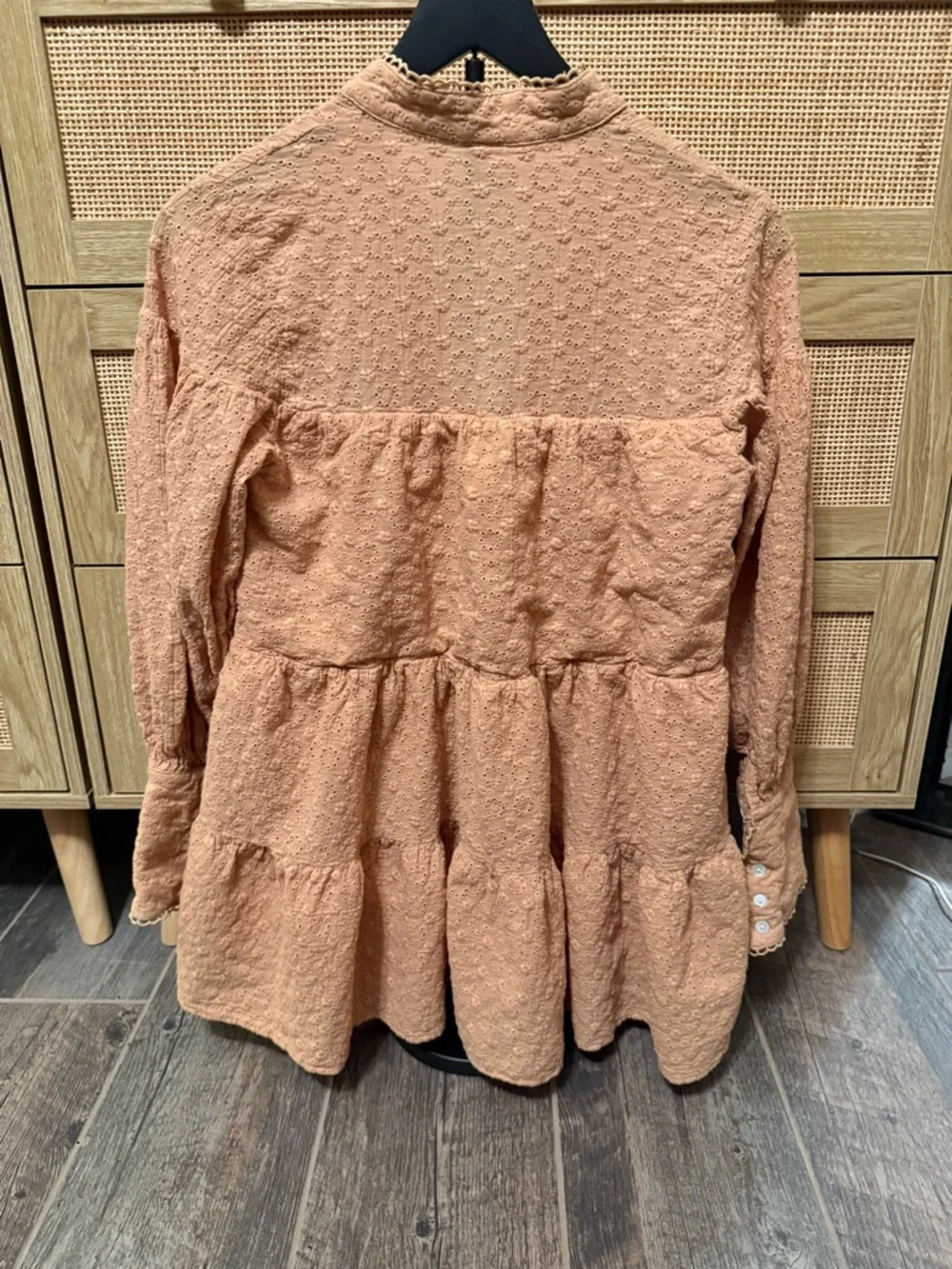 Peach Ruffle Tiered Textured Tunic - Picture 4 of 5